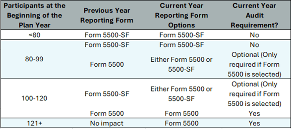 Form 5500 Reporting Graph